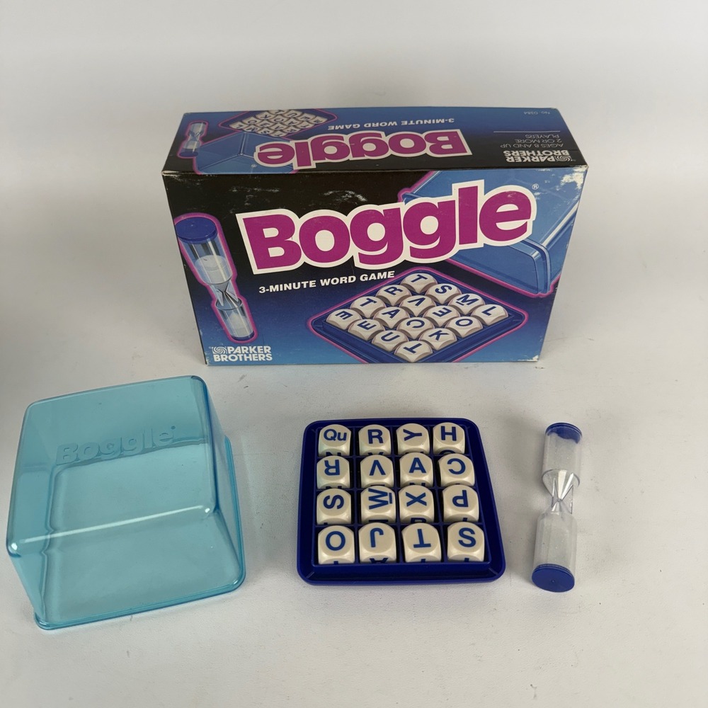 Vintage Boggle Board Game 1992 Parker Brothers 3 Minute Word Game 0384 Complete